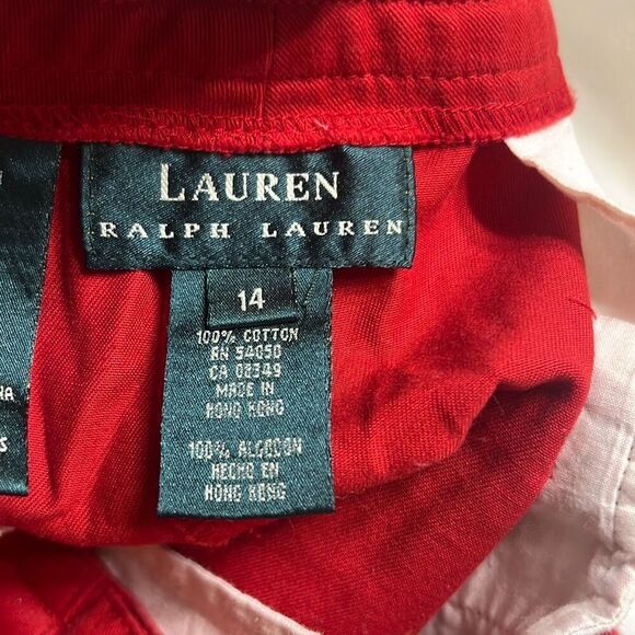 ✨VTG Lauren Ralph Lauren RL-67 Red Crop Sz 14 Pants Boho Hippie Wide Leg✨ - Picture 4 of 7
